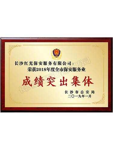 2018年度全市保安服務(wù)業(yè)成績(jī)突出集體